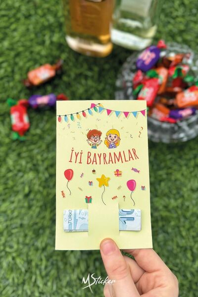 MSticker Bayram Tebrik Kartı 10 Adet Bayram Kartı Tebrik Kartı Ramazan Bayramı