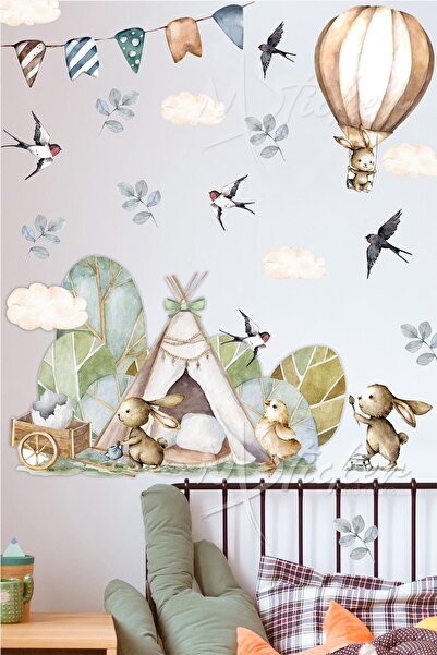 MSticker Vintage Çiftlik Çocuk Bebek Odası Sticker Seti