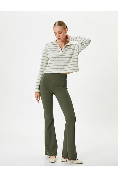 Koton Leggings mit spanischem Bein, schmale Passform, normale Taille