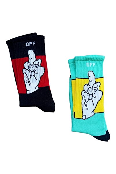 ZEYZEY MONKEY Set of 2 Finger Pattern Socks