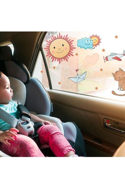 MSticker Figuri drăguțe Autocolant pentru geamuri auto - Autocolant de călăto...