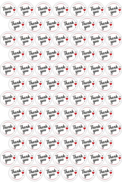 ENGINPRINT 78 Transparent Thank You Stickers