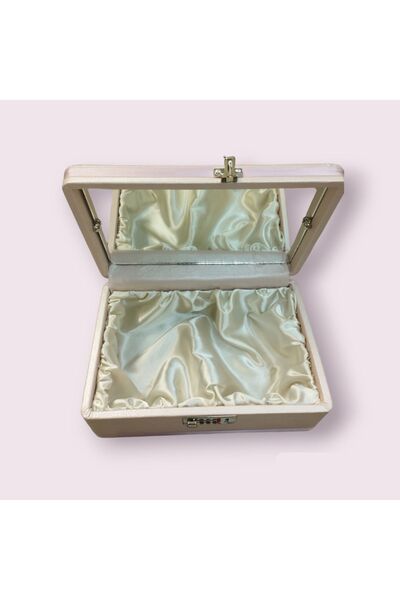 Özlem Kozmetik Leather Mirrored Encrypted Makeup Box