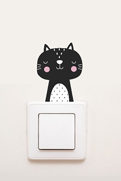 MSticker Sevimli Priz Sticker - Iskandinav Kedi