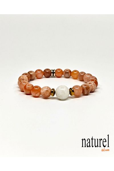 Naturel Tılsım Sun Stone Moon Stone Natural Stone Balance Bracelet
