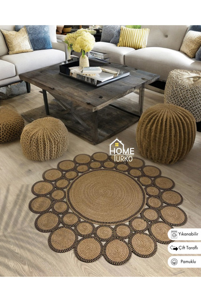 HomeTurko JÜT PAPATYA KIRÇIL DESENLİ DESENLİ ÇİFT TARAFLI KİLİM EL DOKUMASI H...