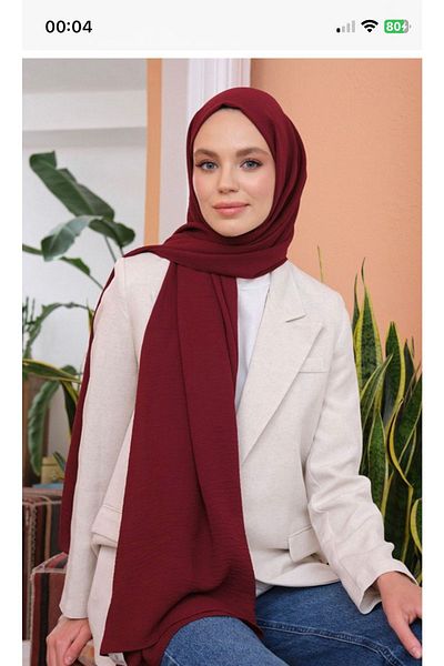 Mides scarf Hijab Cotton Crash Jazz Shawl Model Claret Red