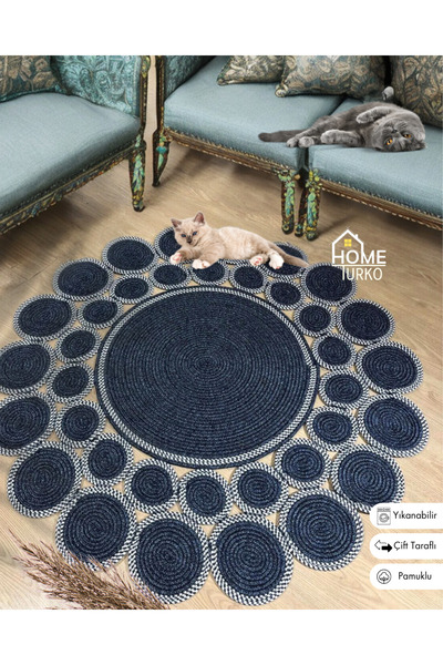 HomeTurko JÜT PAPATYA KIRÇIL DESENLİ DESENLİ ÇİFT TARAFLI KİLİM EL DOKUMASI H...