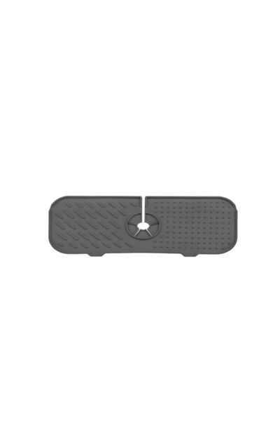 Panoramas Home Gray Corrugated Silicone Water Holder Organizer Non-Slip Ablution Sink Faucet Mat Bathroom Kitchen Organizer