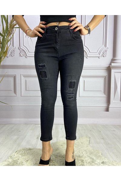 Org Marka Store Bolınto 5 Pocket Rhinestone Ripped High Burner Lycra Skinny Jeans