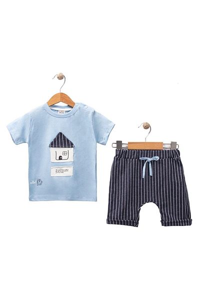 LANUGO Baby Boy Summer 100% Cotton Top and Bottom Set Shorts T-Shirt