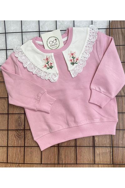 tunays shopping Lace Collar Super Quality Sweatshirt