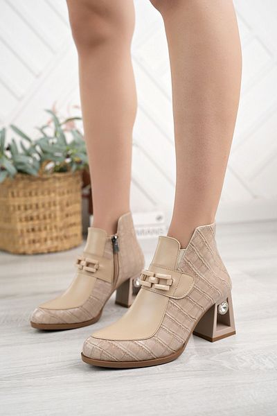 SUİNS SHOES Γυναικείες μπότες Martina Special Design Stone με φερμουάρ