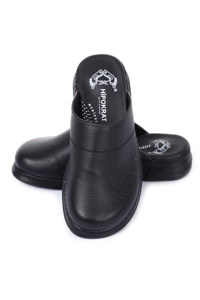 Hipokrat Μαύρες παντόφλες Sabo Doctor Nurse Hospital Cook Slippers