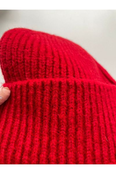 byebruketenci red wool beret red elephant punch detailed New Year's beret
