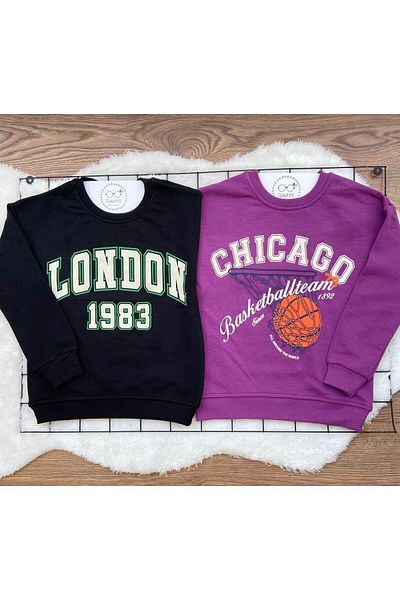 tunays shopping Oversize 2-pack Sweatshirt London+Chicago Printed