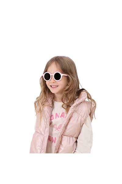 machupıcchu Scandinavian Imported Model Baby-Child Sunglasses Uva400 - Pink Frame, Brown Glass