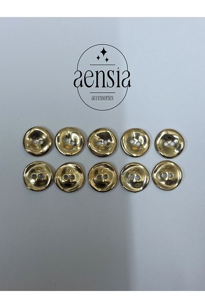 aensia حزمة من 10 قطع - أزرار معدنية منحنية ذهبية اللون مقاس 1.52 سم