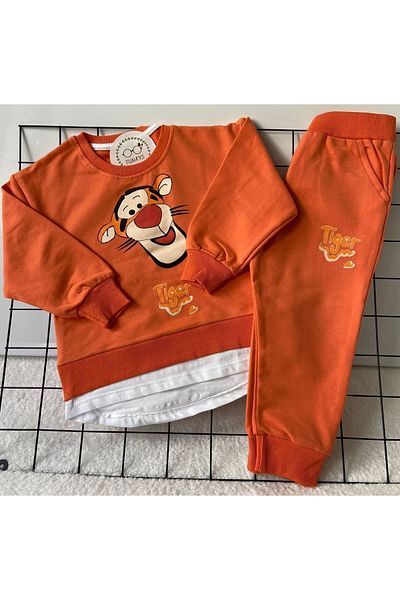 tunays shopping Tiger Printed Top and Bottom Men's Tracksuit Set