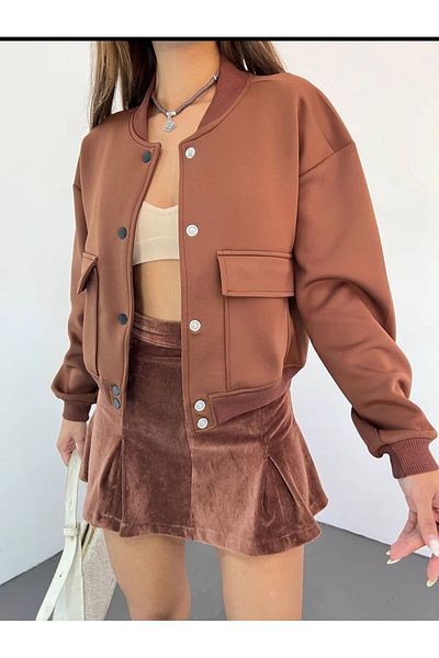Oyer Moda Women's Bomber Jacket with Pockets