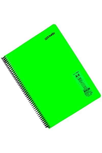 Mynote Flex A4 120 - Leaf Checkered Spiral Neon Cover Plastic Notebook