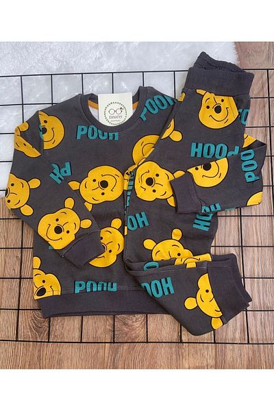 tunays shopping Winnie the pooh Printed 2 Thread Top and Bottom Children's Set