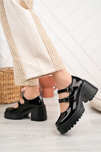 SUİNS SHOES Дамски черни лачени мокасини Suins Alessi