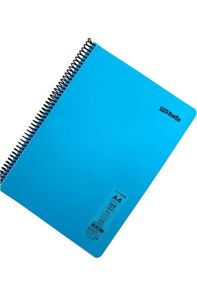 Mynote Flex A4 120 - Leaf Checkered Spiral Neon Cover Plastic Notebook