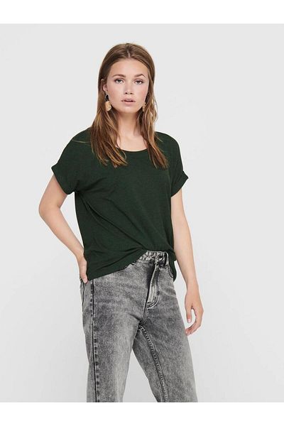 Org Marka Store ONLY15106662 ACIK NECK SLEEVE FOLDING SHORT SLEEVE TSHIRT
