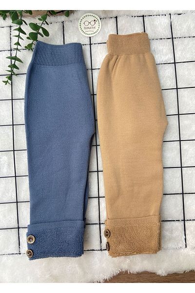 tunays shopping Unisex Towel Inside Thick Winter Elastic Waist Knitwear Pants SET OF 2