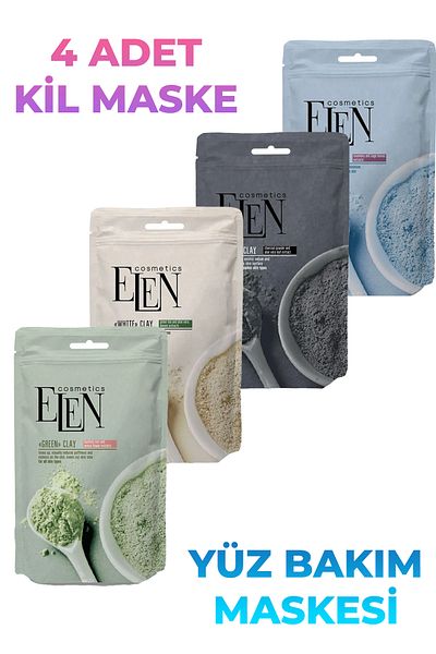ELEN COSMETİCS Clay Mask 4 Pieces Skin Care Set
