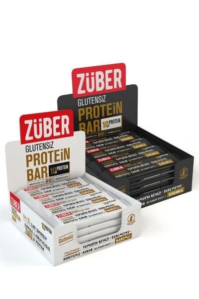 Züber Badem & Kakao Protein Bar Glutensiz Vejeteryan Ikilisi 24 Adet 24 X 35 Gr