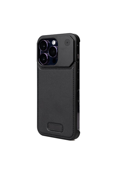 Rivor Apple iPhone 15 Pro İçin Uyumlu Kılıf Magsafe Şarj Özellikli Mekanizmal...