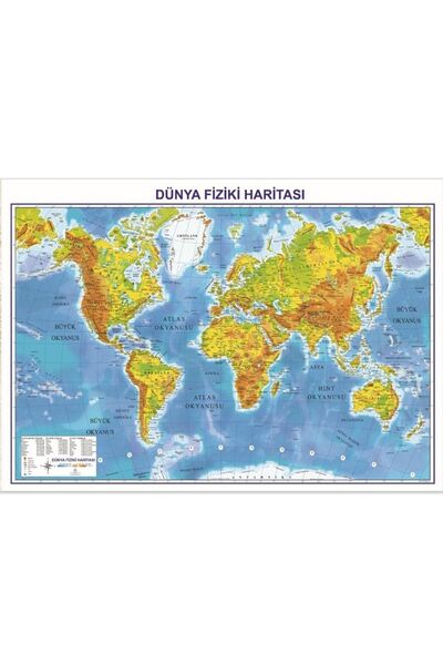 AND Dünya Ve Türkiye Haritası Seti Çift Taraflı Çıtalı (70x100 Cm)