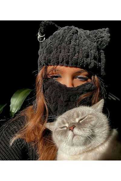 AidaAstrid Snow Mask Hat Puffy Beanie Ski&Snowboard Balaclava