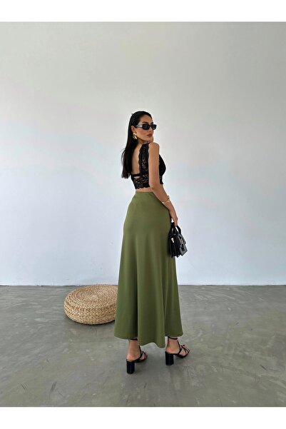 Fiori Scuba Flared Skirt with Elastic Waist