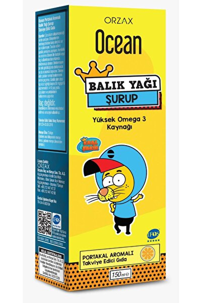 Orzax Ocean Balık Yağı Şurubu PORTAKAL Aromalı 150ml