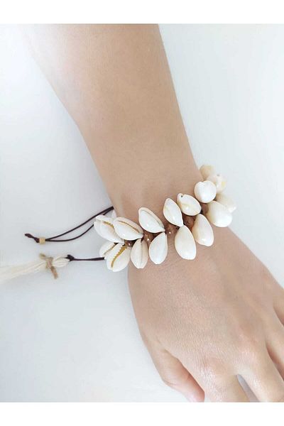 Troya Aksesuar Seashell Bamboo Beaded Bracelet