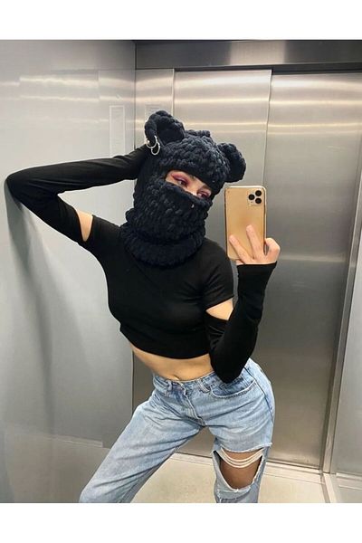 AidaAstrid Snow Mask Hat Puffy Beanie Ski&Snowboard Balaclava