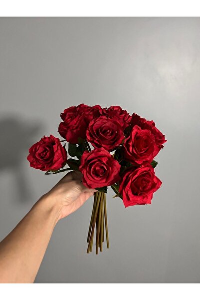 hangök home وردة مخملية اصطناعية 10 أغصان 40 سم