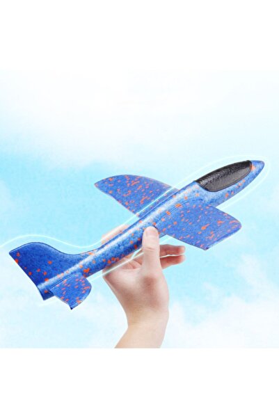 Aksh Epp Silikonlu Köpük Planör Uçak Çocuk Eğitici Model Oyuncak Mavi