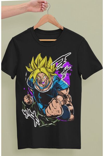 Fuddy Moda Tricou oversize cu imprimeu Dragon Ball Broly, tricou unisex cu imprimeu Anime