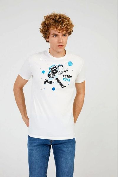 The Crow Crew Neck Printed White Men's T-shirt Tc7122