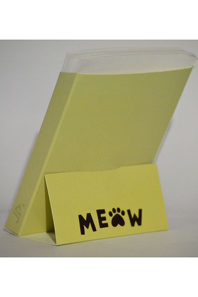 Ayal Ticaret 80's Do Not Forget Note Card with Cat - Vertical Memo Pad Boxed