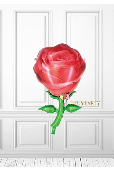 LOTUS PARTY Σετ πάρτι γενεθλίων με μπαλόνια με κόκκινο τριαντάφυλλο - Χρυσός αριθμός Χρυσός χαρούμενος