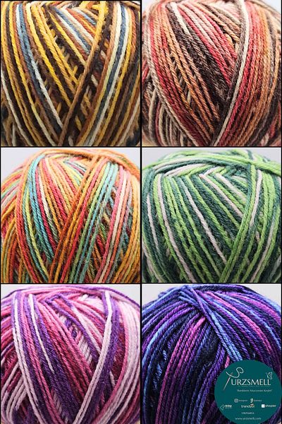 urzsmell Mixed Booties Yarn, Beanie Yarn, Vest Yarn, Scarf Yarn, Vest Yarn (Single) 100Gr. 210Mt. 100% Premium Acrylic