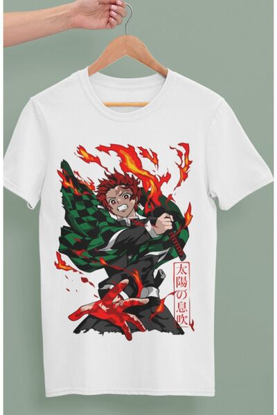 Fuddy Moda Oversize kroj Demon Slayer Kamado Tanjiro 2 Štampano T-shirt , uni...