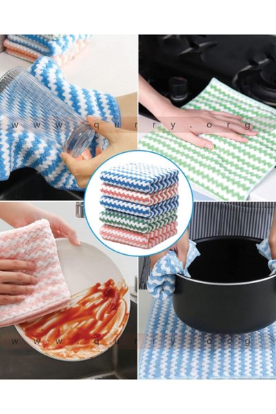 XAMANTHA Clean Set of 6, 3 Pieces of 40X40 Diamond Pattern, 3 Pieces of 30X30 Pouf Microfiber Cloth, Office Cleaning Set