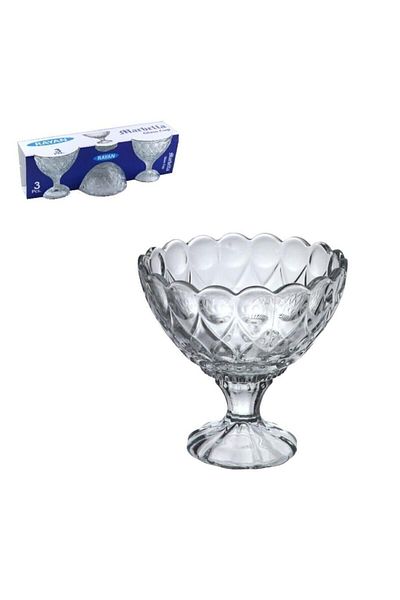 Güntem (3 PCS) Glass Footed Ice Cream Rack