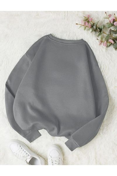 Boi Φούτερ Unisex Oversize - Crew Neck, Άνετη εφαρμογή, Μαύρο Λευκό Ροζ χωρίς εκτύπωση